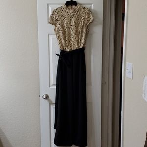 Premier Amour Short Sleeve Lace Top Jumpsuit 